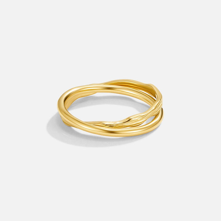 Anillo dorado eternidad entrelazado