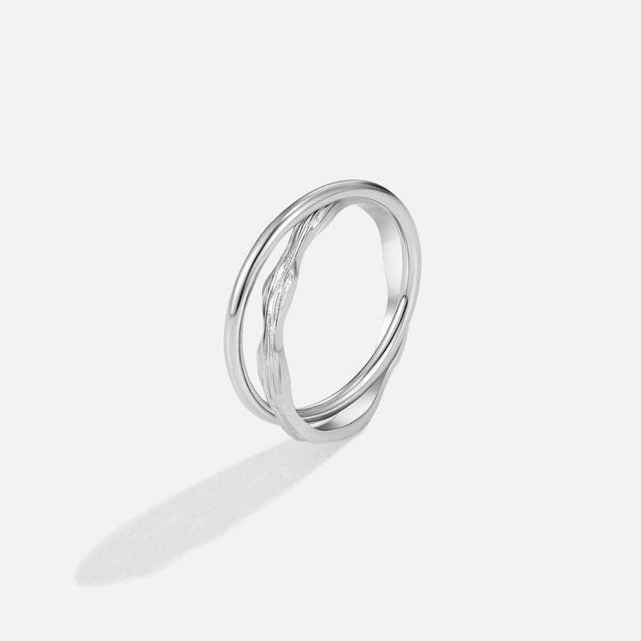 Anillo eternidad entrelazado plateado