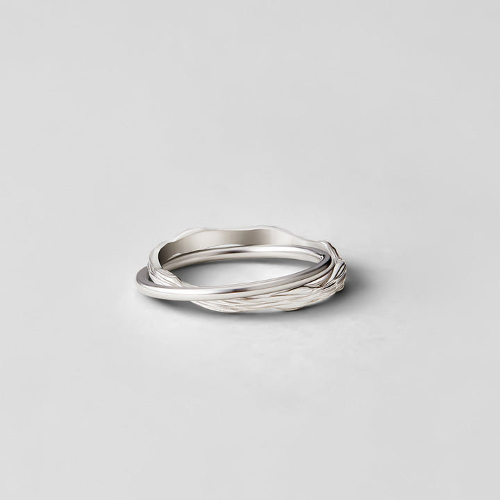 Anillo eternidad entrelazado plateado