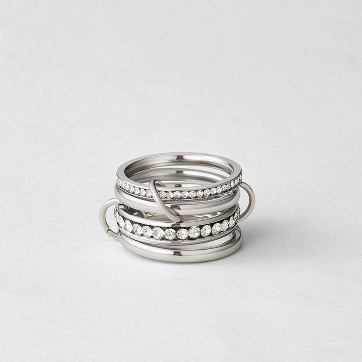 Anillo eternidad lien cristal y plateado