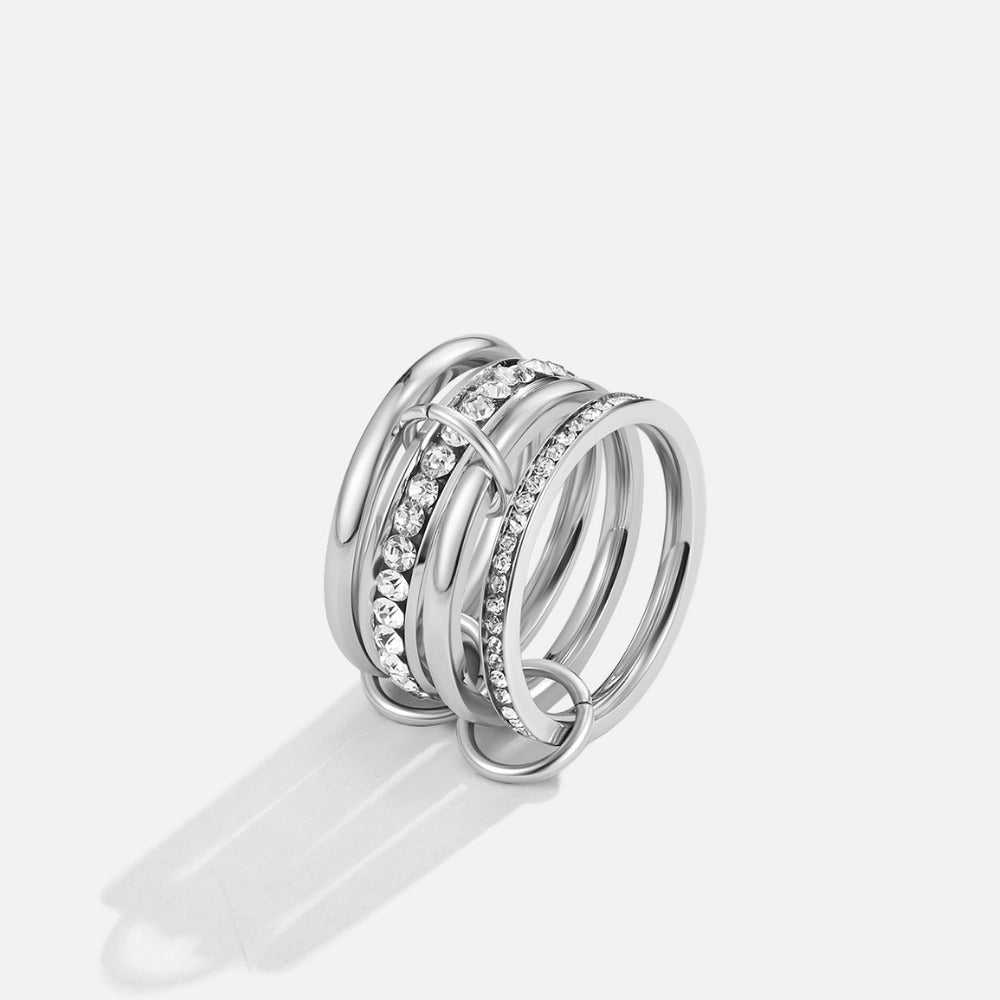 Anillo eternidad lien cristal y plateado