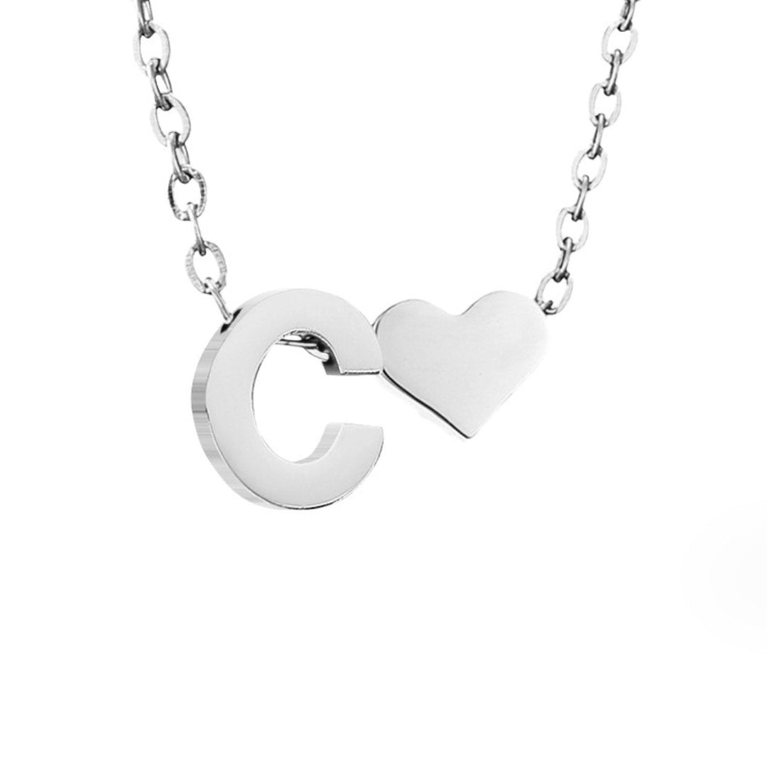 Collar plateado Amor Eterno y Hoja