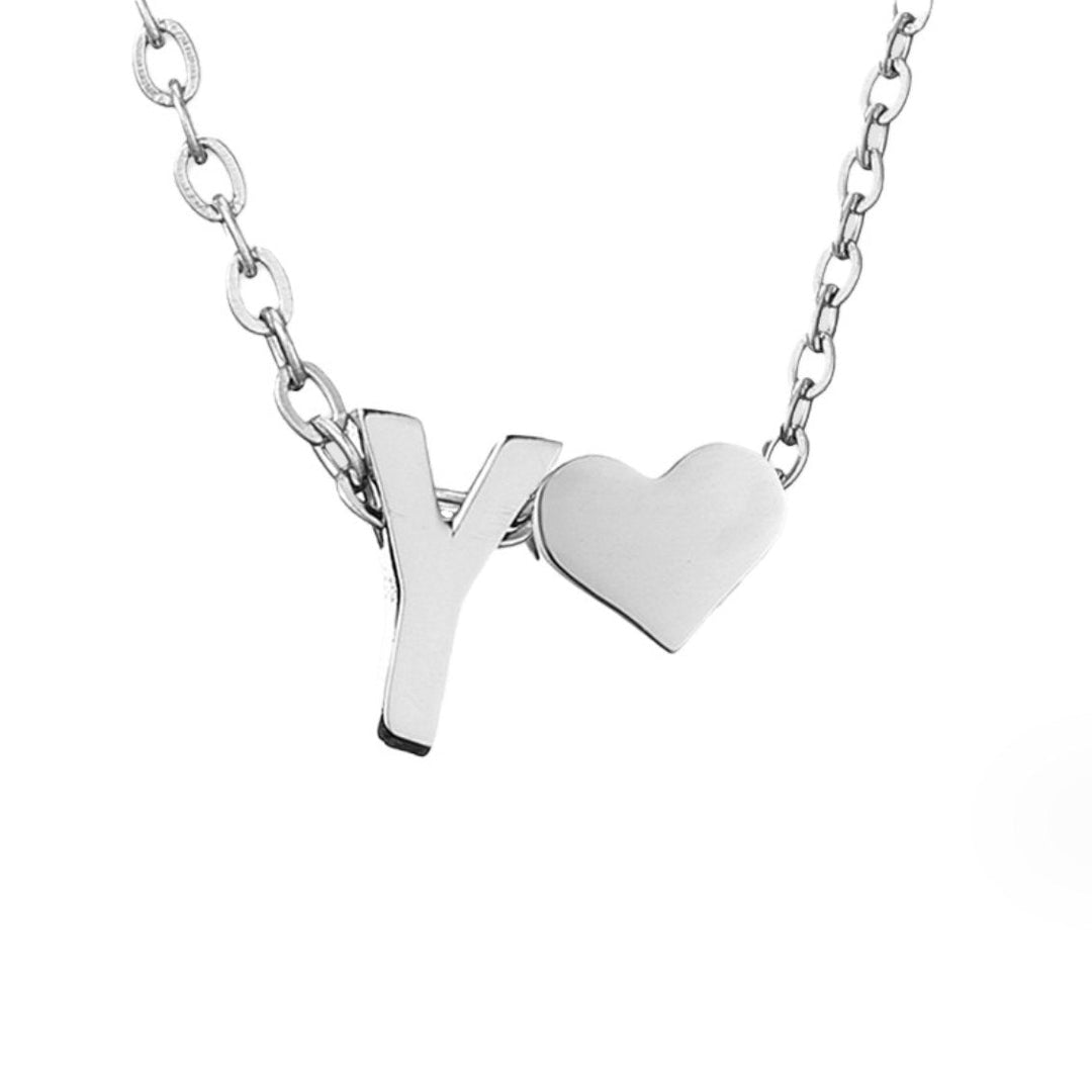 Collar plateado Amor Eterno y Hoja