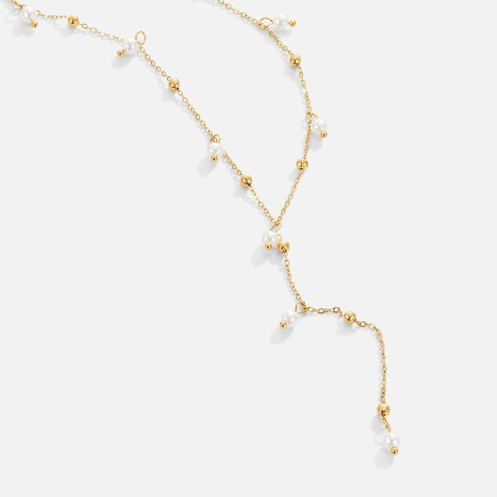 Collar lariat con colgante de perla