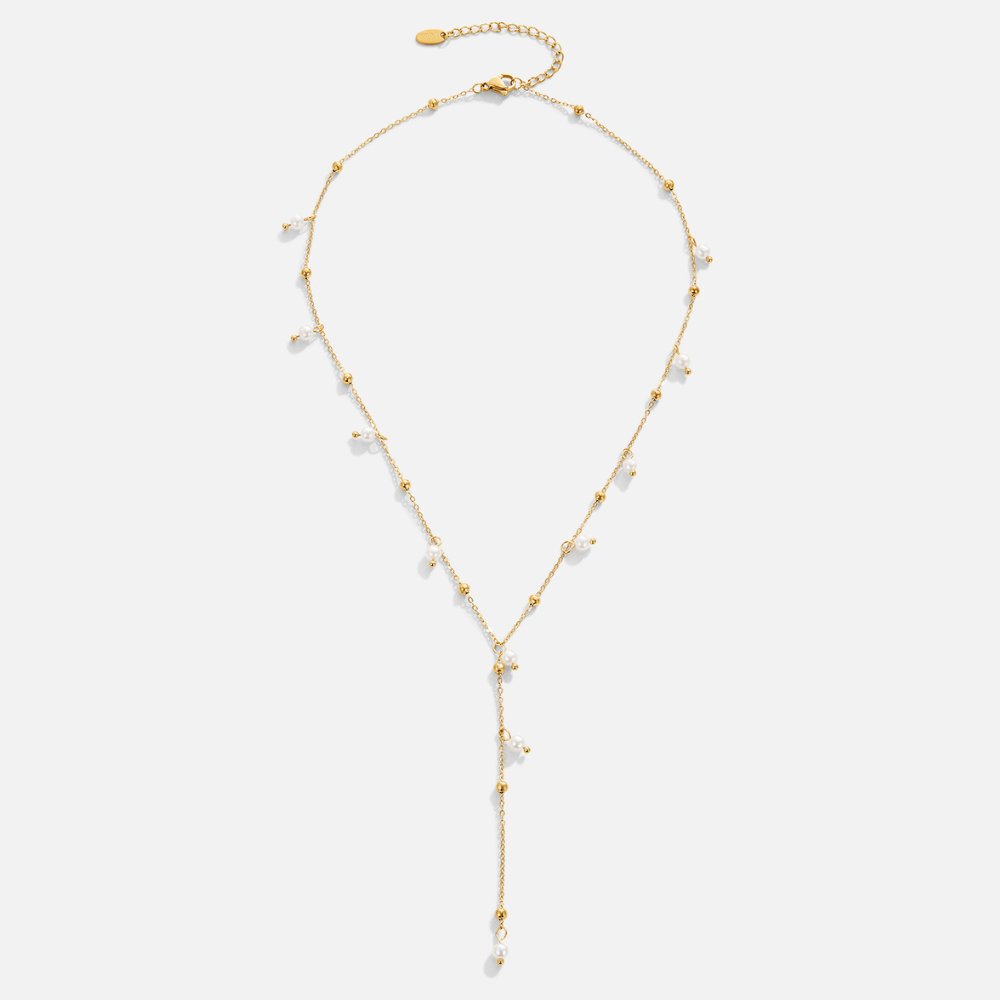 Collar lariat con colgante de perla