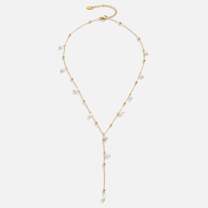 Collar lariat con colgante de perla