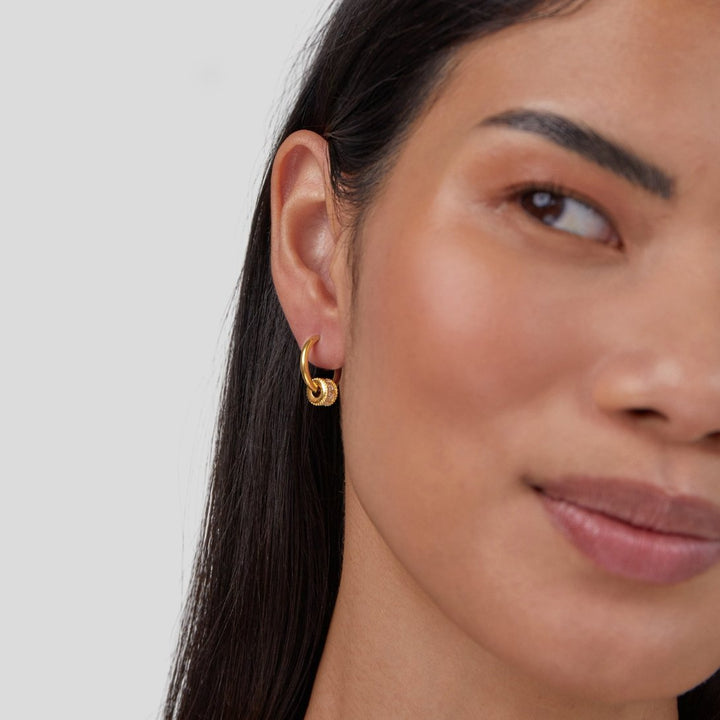 Pendientes Gigi de cristal dorado 18K