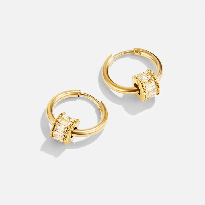 Pendientes Gigi de cristal dorado 18K