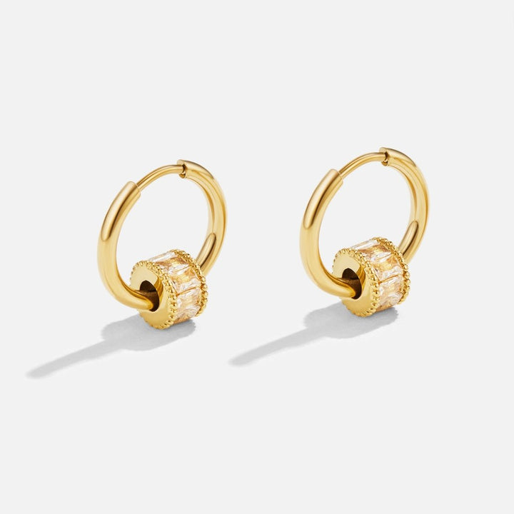 Pendientes Gigi de cristal dorado 18K
