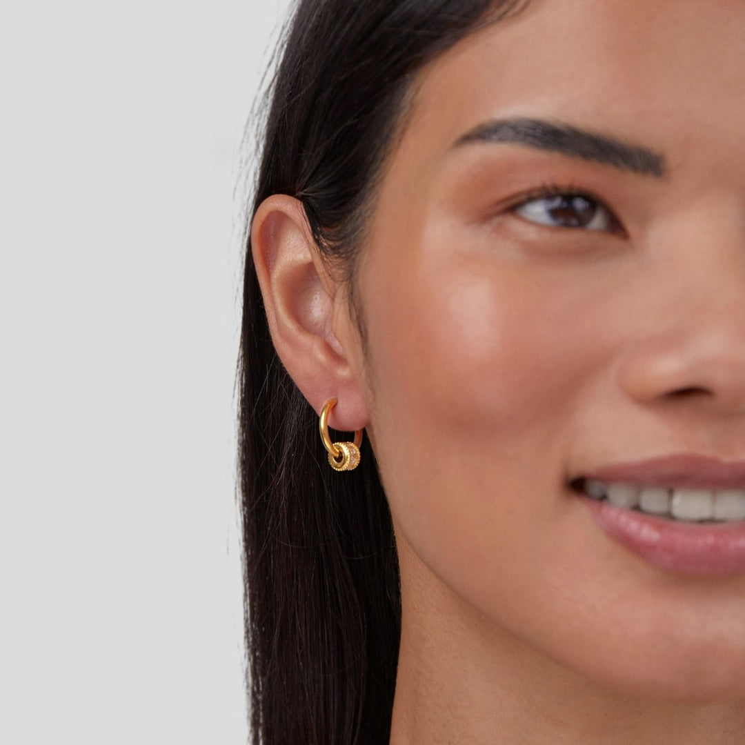 Pendientes Gigi de cristal dorado 18K
