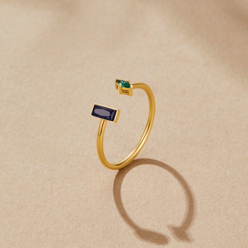 Anillo dorado amor cristal