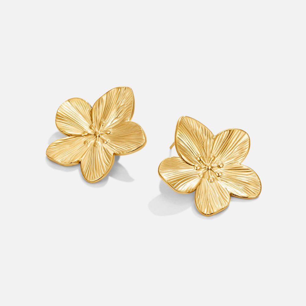 Pendientes florales dorados