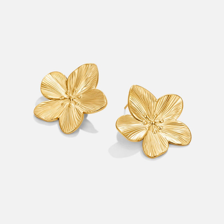 Pendientes florales dorados