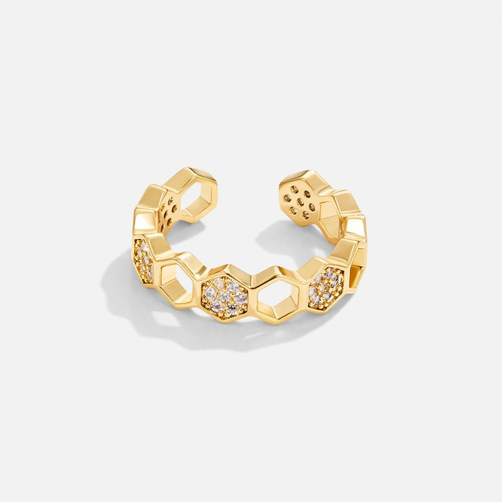 Anillo dorado cristal pavée