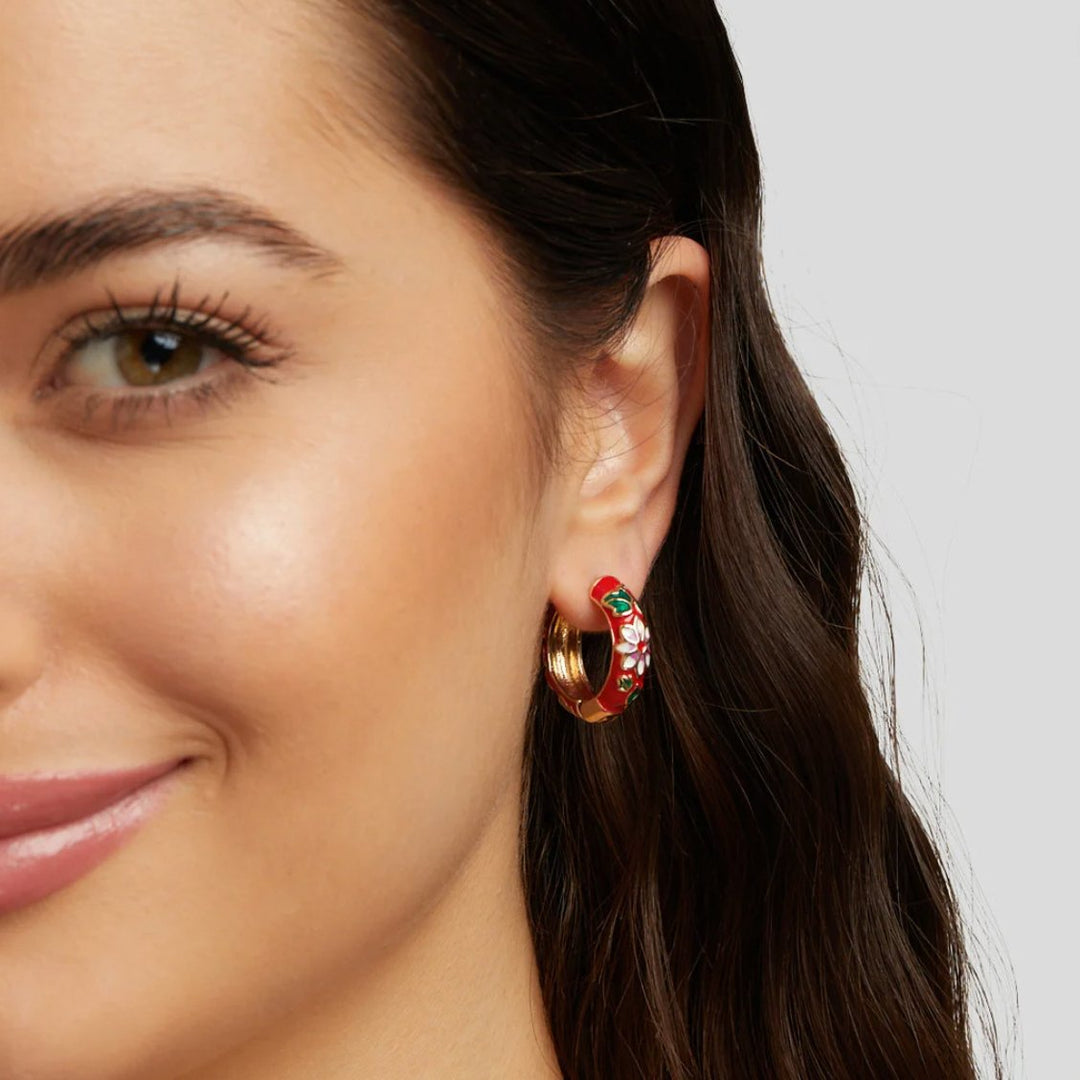 Pendientes dorados flores