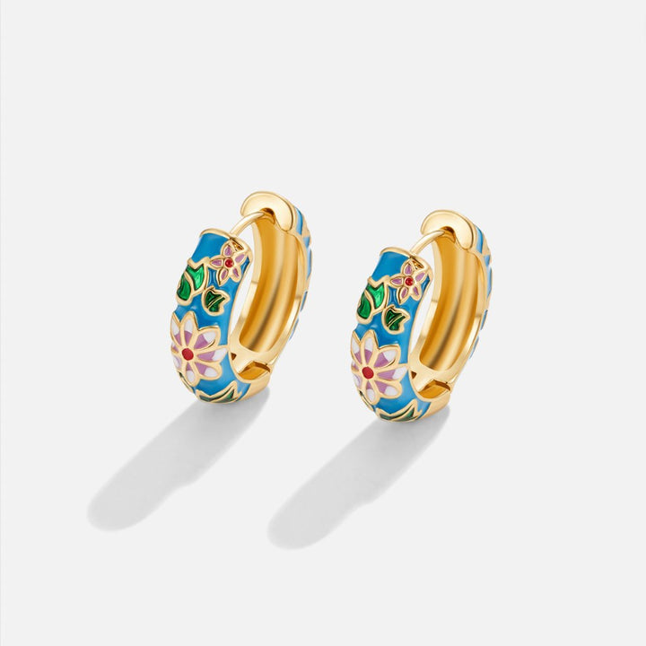 Pendientes dorados flores