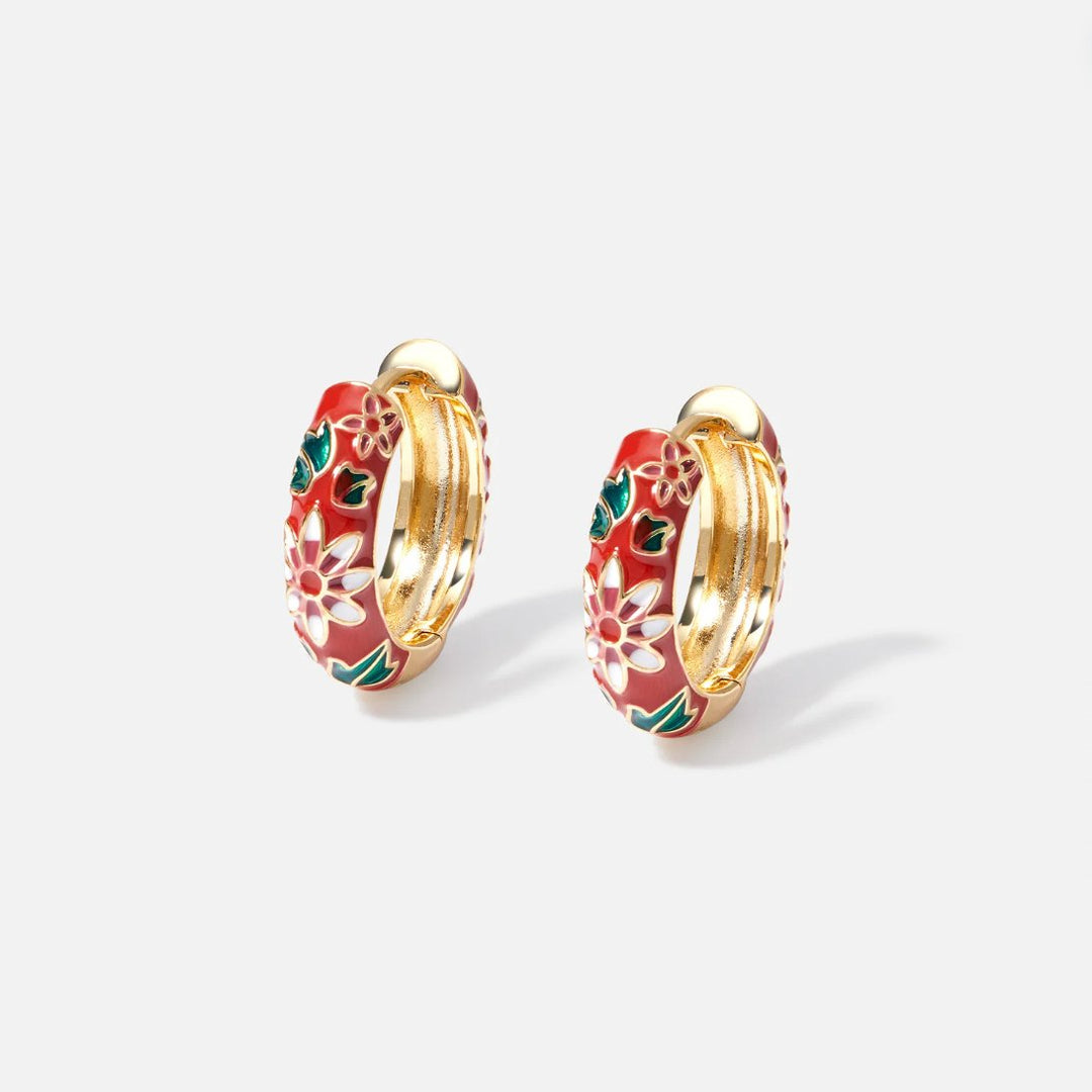 Pendientes dorados flores