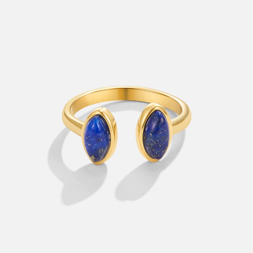 Anillo dorado lapislázuli