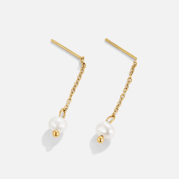 Pendientes dorados Maria con perlas