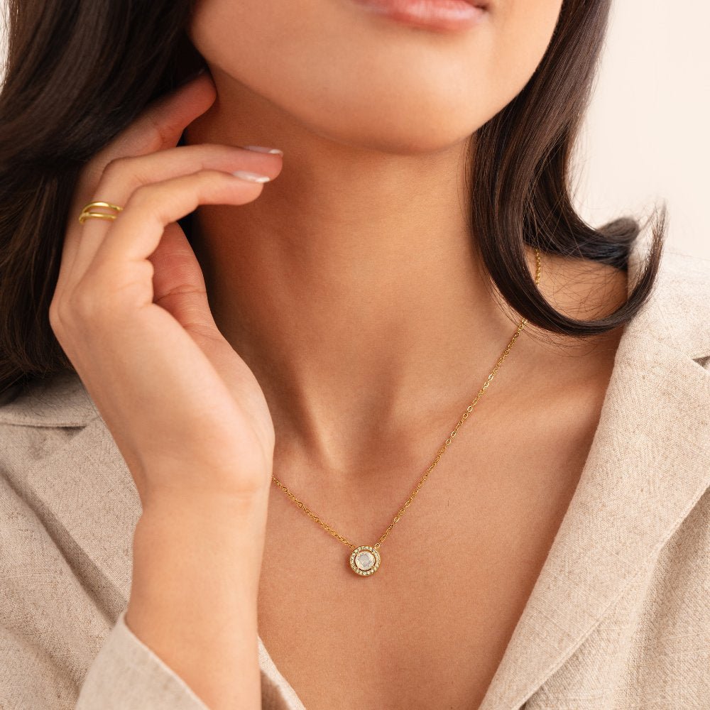 Collar dorado de cristal Monet