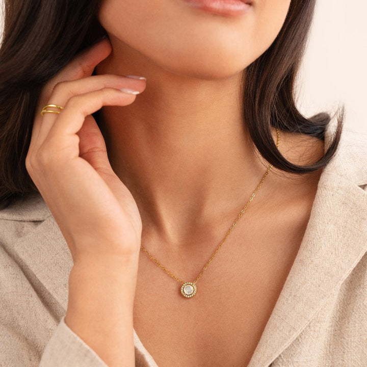 Collar dorado de cristal Monet
