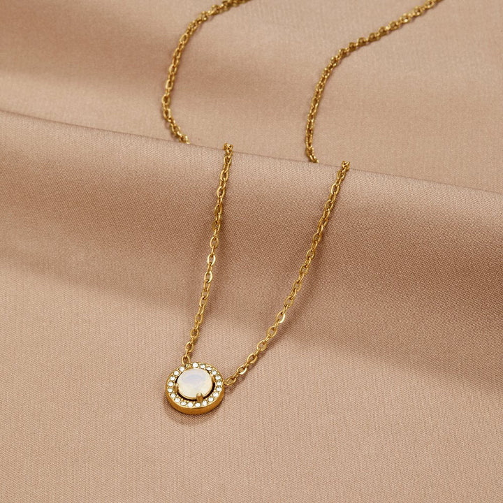 Collar dorado de cristal Monet