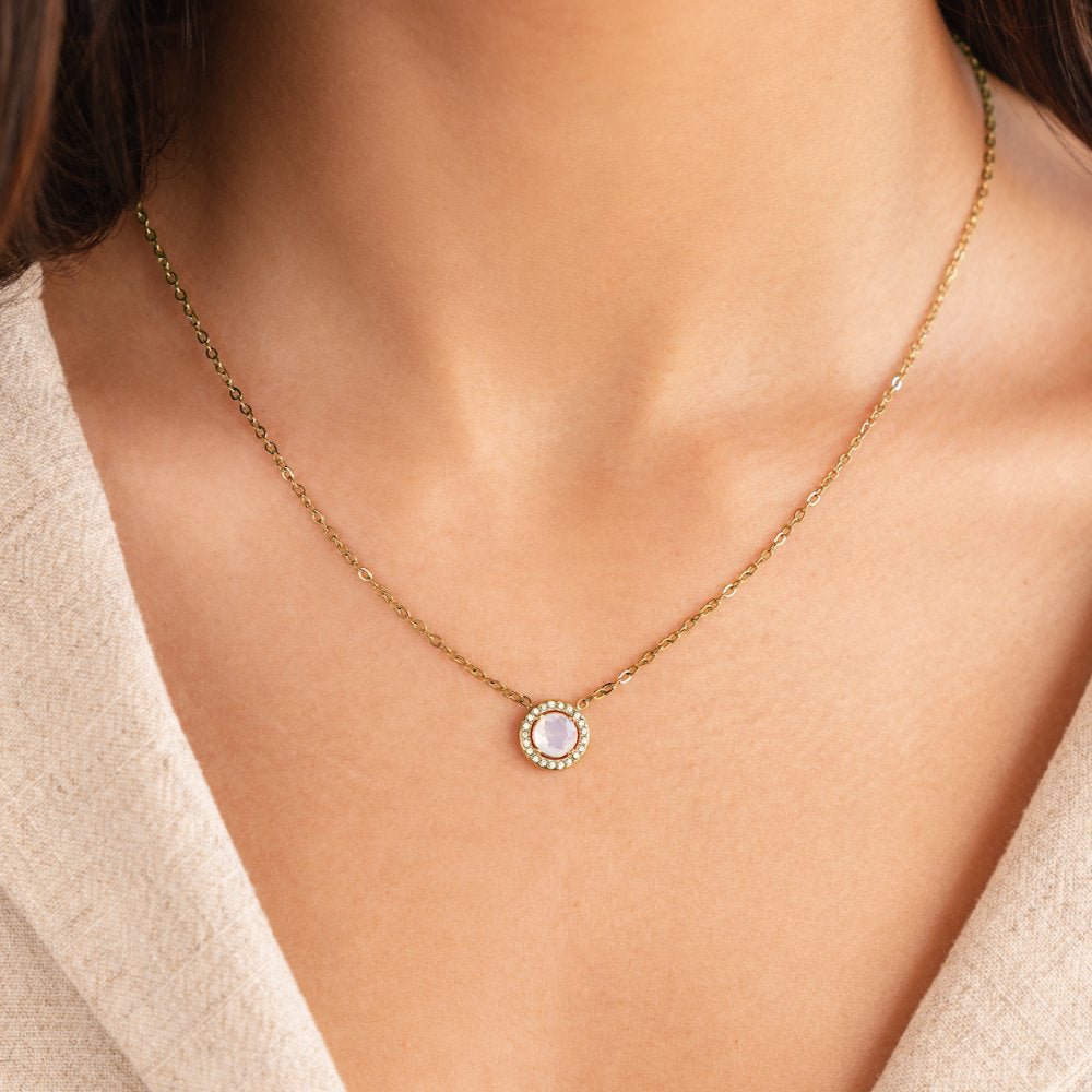 Collar dorado de cristal Monet
