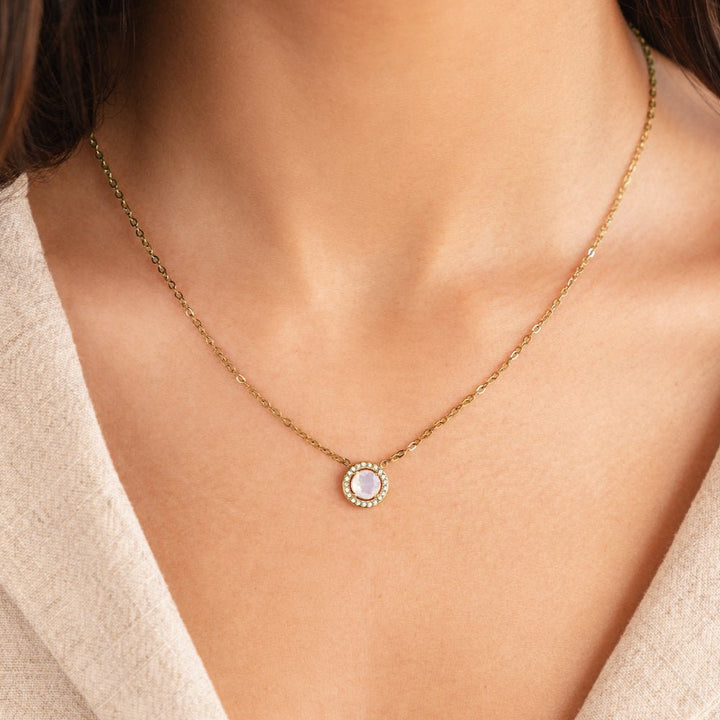 Collar dorado de cristal Monet