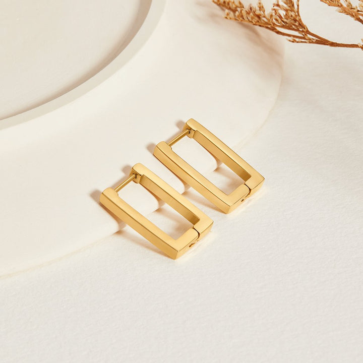 Pendientes dorados rectangulares