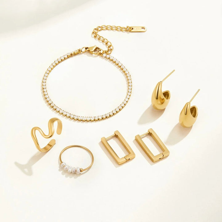 Pendientes dorados rectangulares