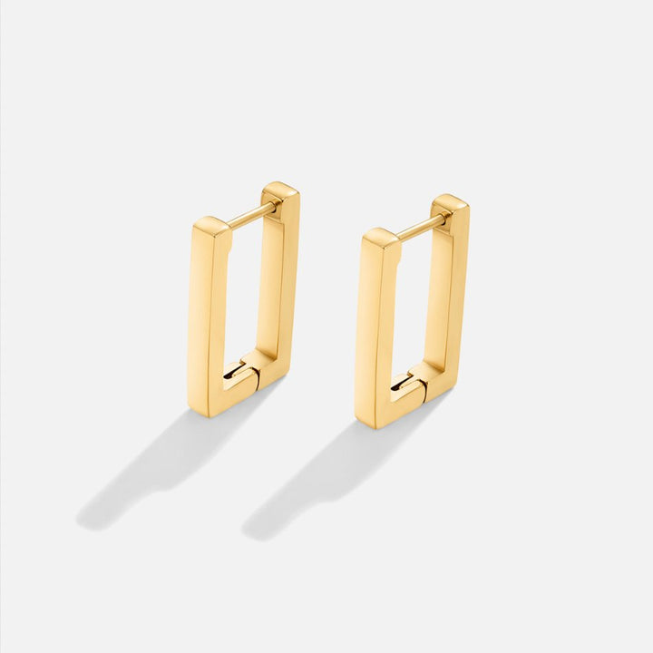 Pendientes dorados rectangulares