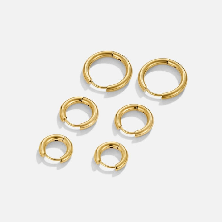 Set Trio de Mini Anillos Dorados