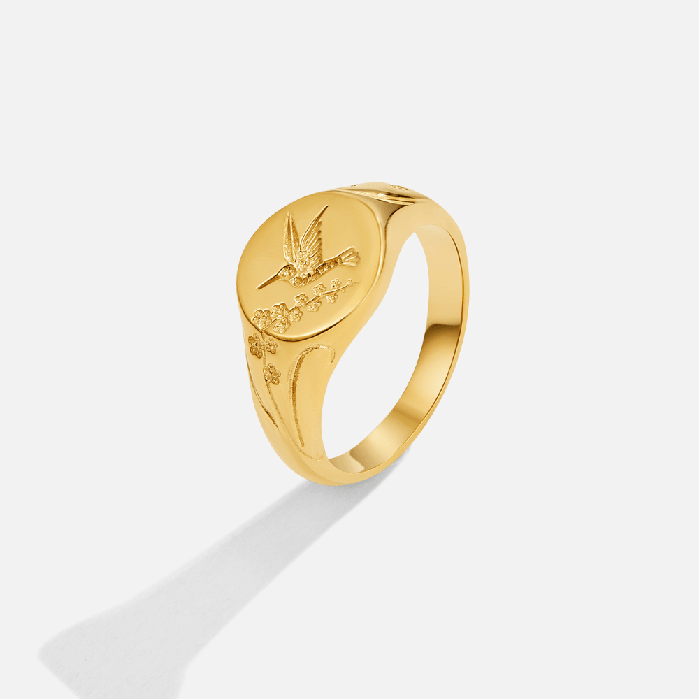 Anillo dorado colibri
