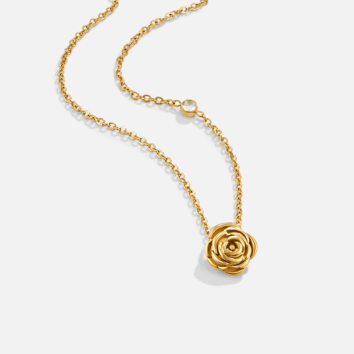Colgante de rosa dorada