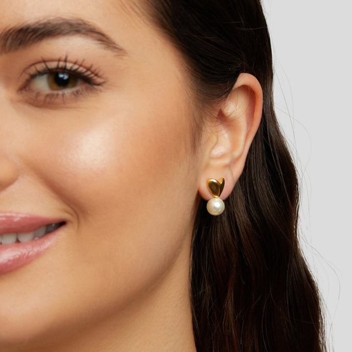 Pendientes corazón y perla