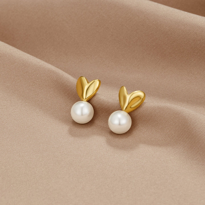 Pendientes corazón y perla