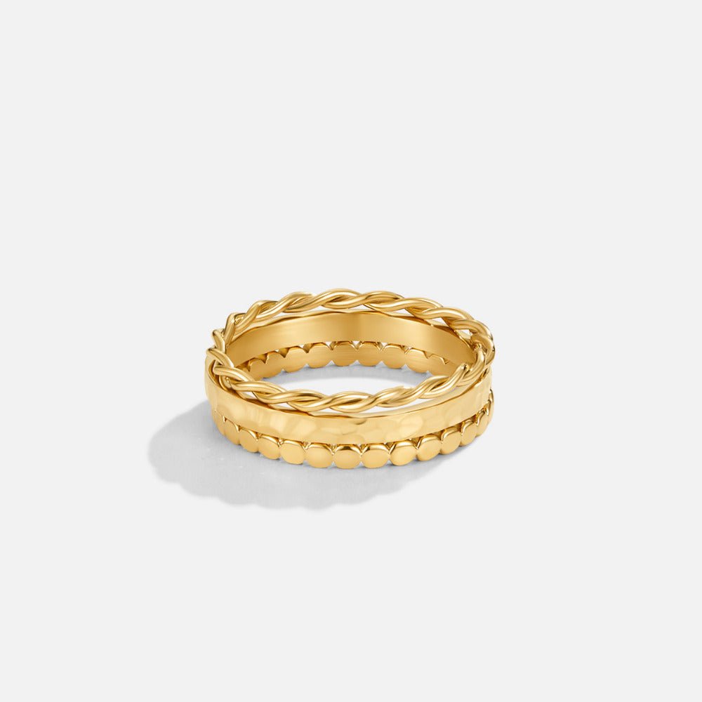 Anillo Hella dorado apilado