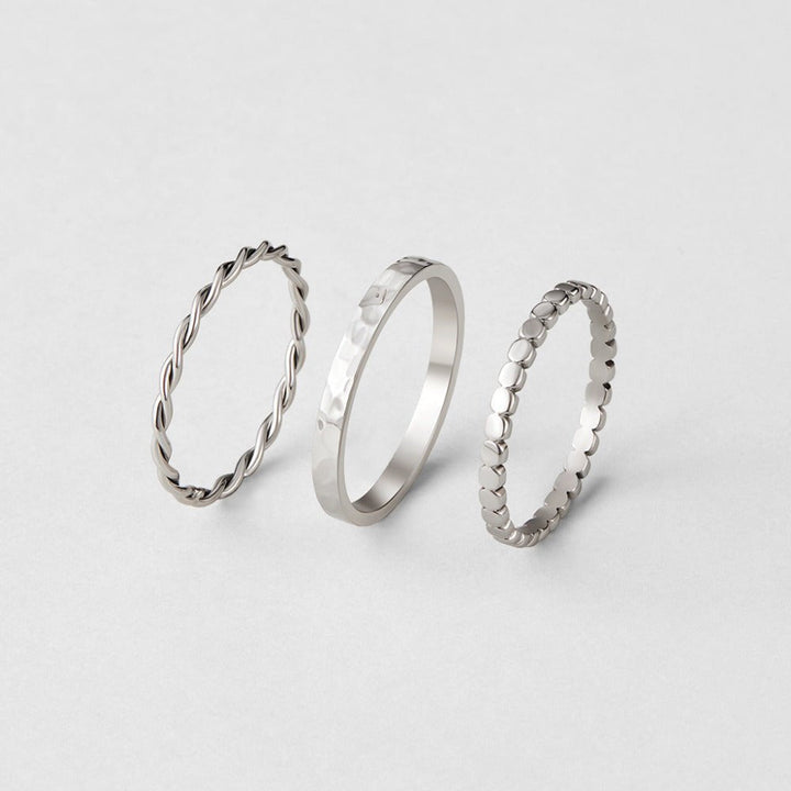 Anillo Hella plateado apilado