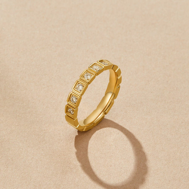 Anillo Hera dorado cristal