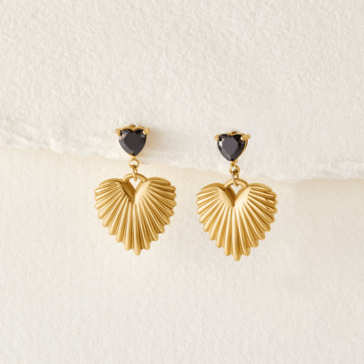 Pendientes corazón dorados Hera