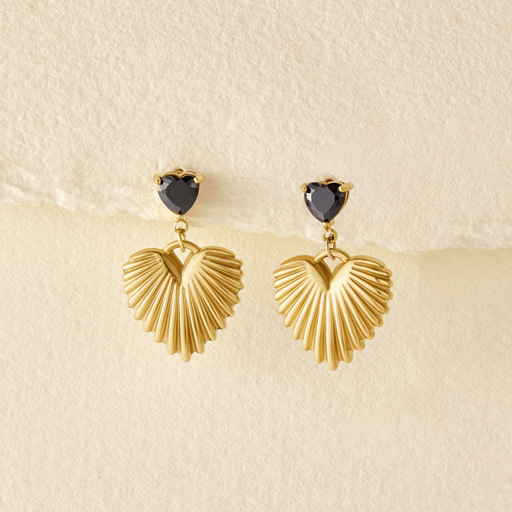Pendientes corazón dorados Hera