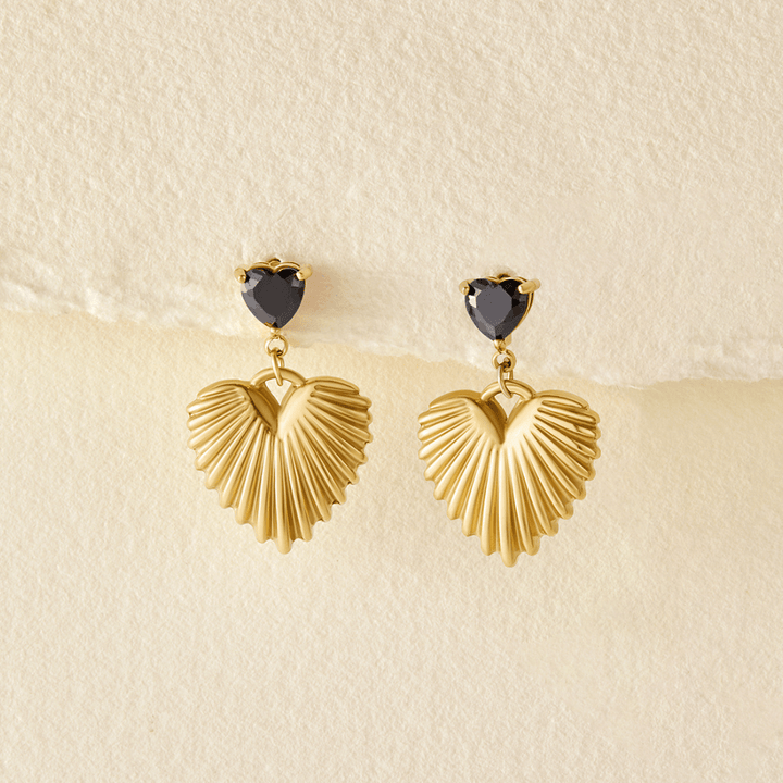 Pendientes corazón dorados Hera