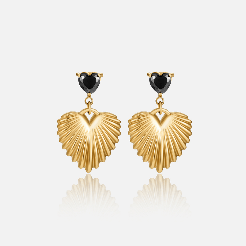 Pendientes corazón dorados Hera