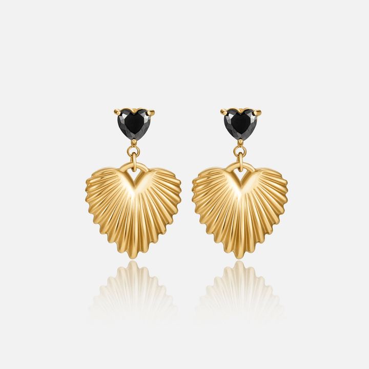 Pendientes corazón dorados Hera