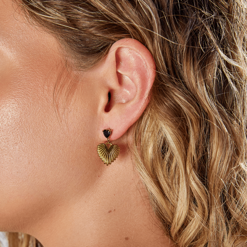 Pendientes corazón dorados Hera