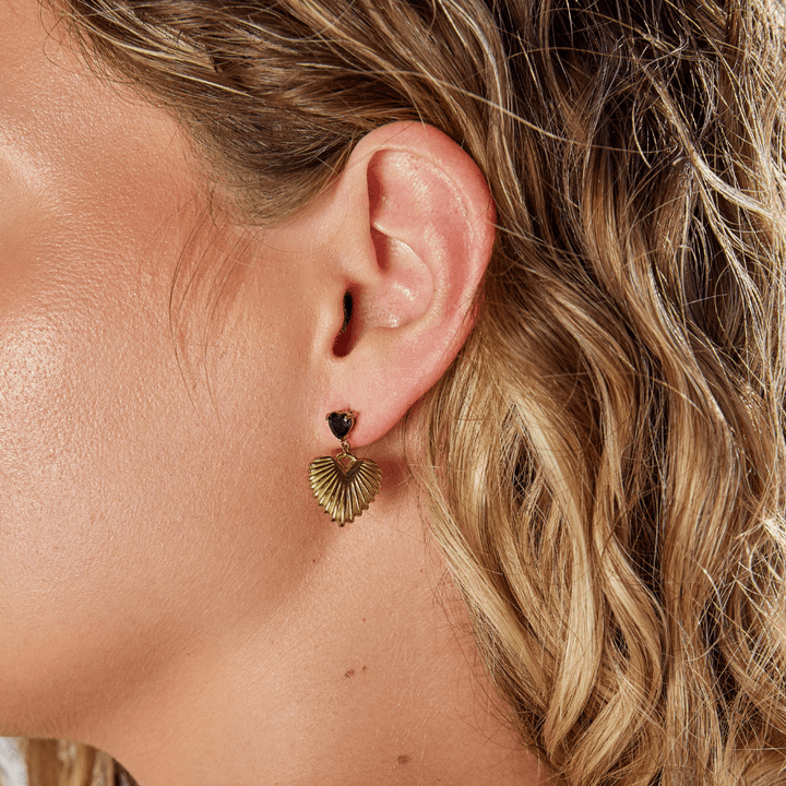 Pendientes corazón dorados Hera