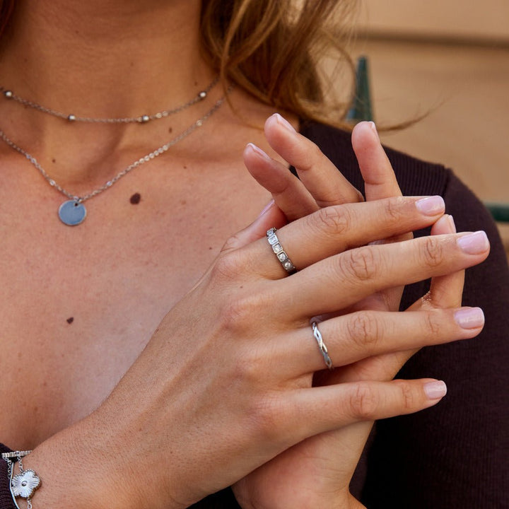 Anillo Hera plateado cristal