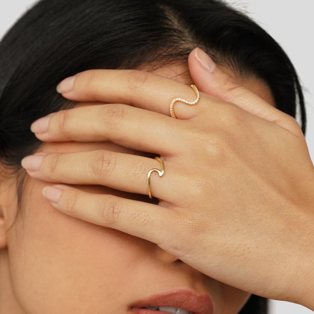 Anillo Imari dorado ondulado