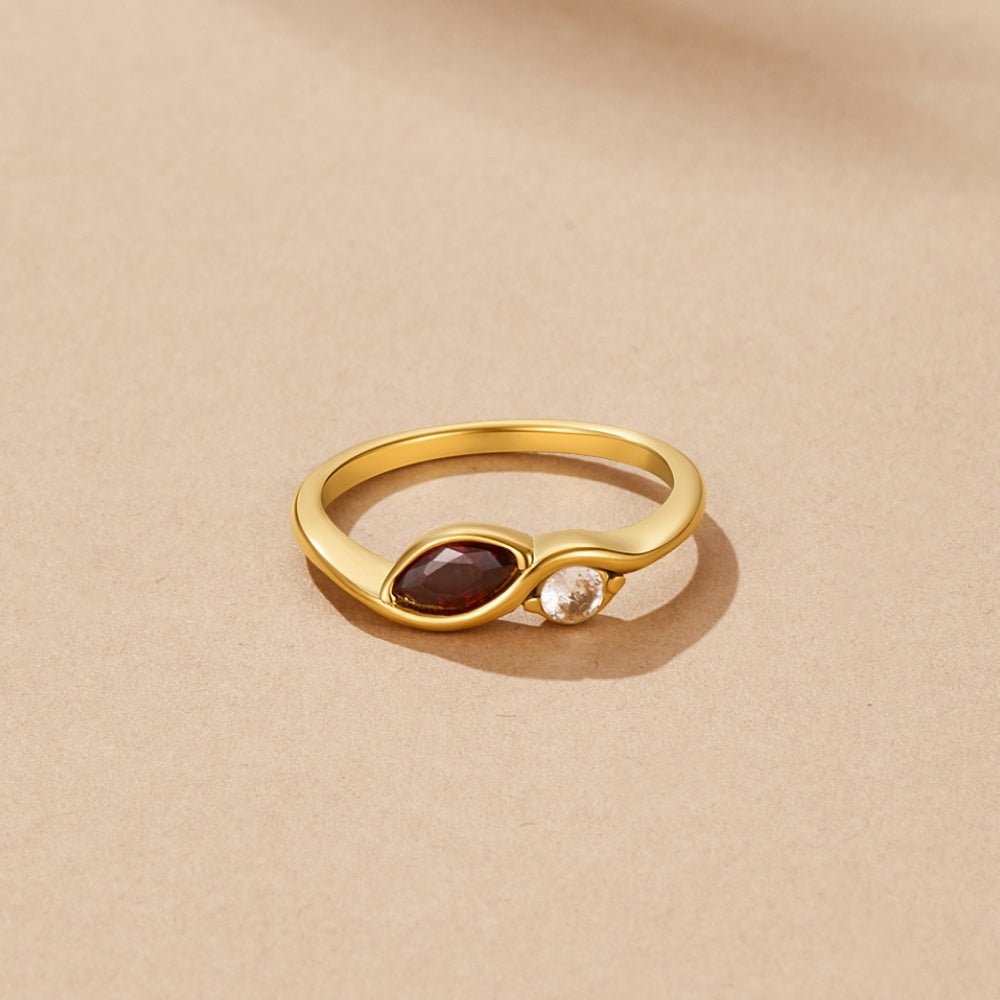 Anillo infinito cristal grenat rojo