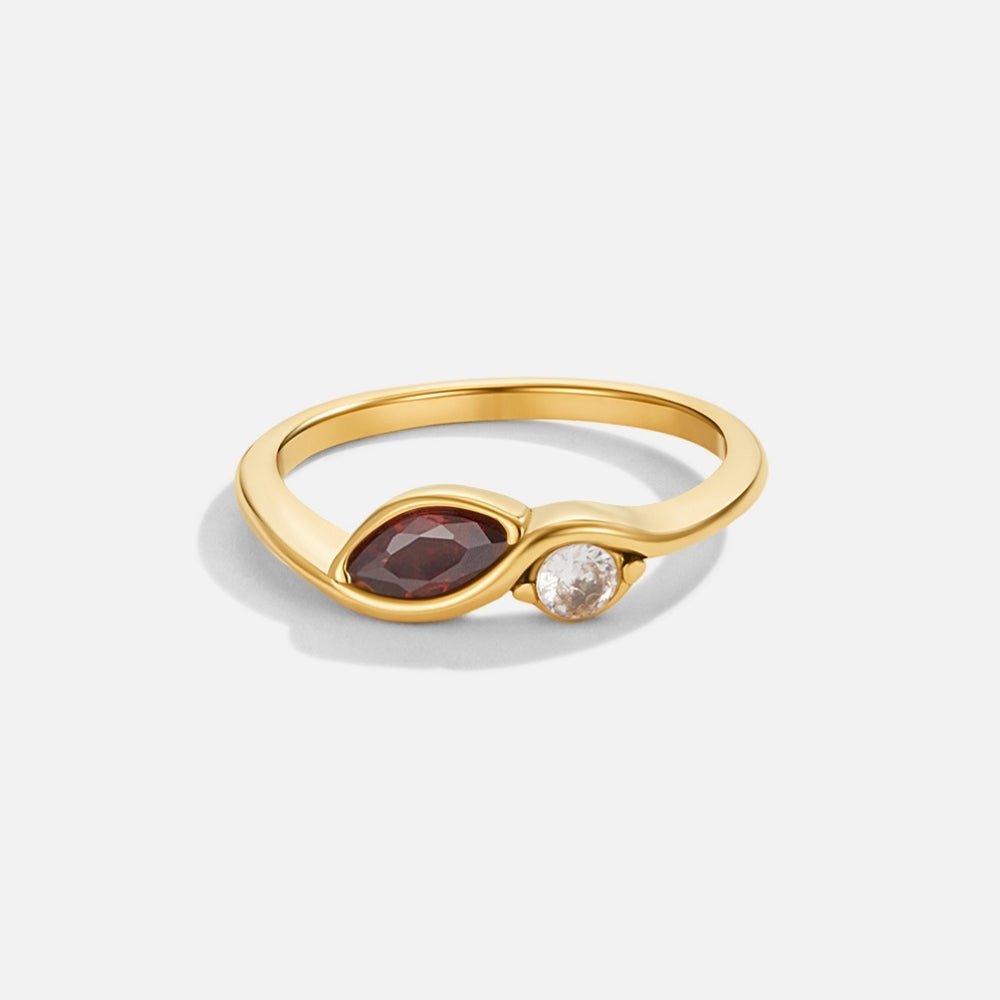 Anillo infinito cristal grenat rojo
